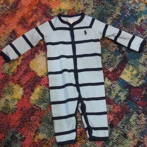 Ralph Lauren Striped Blue Kids One Piece